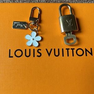 Louis Vuitton Lock, Key and Enamel Flower Key Chain